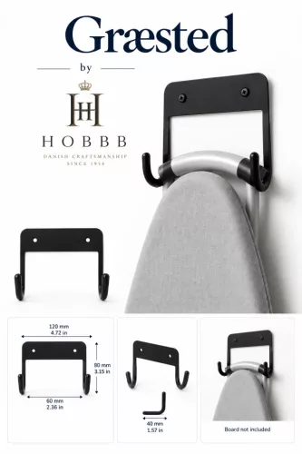 HOBBB Græsted ironing board holder, black