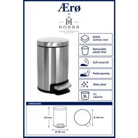 HOBBB Ærø bathroom waste bin, 3.0 l