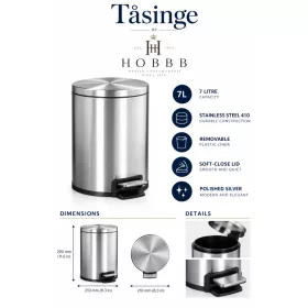 HOBBB Tåsinge bathroom waste bin, 7.0 l