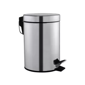 Mediclinics steel round pedal bin 5L-satin