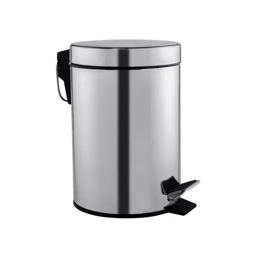 Mediclinics steel round pedal bin 5L-satin