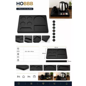 HOBBB Hadsund melamine guest tray, black