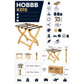 HOBBB Bellinge luggage rack, brown