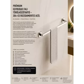   Premium single-bar wall-mounted towel rail – 304 stainless steel (K10-128-01)