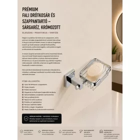   Premium wall-mounted wire basket and soap dish – brass, chrome-plated