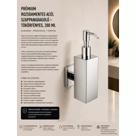   Premium stainless steel soap dispenser – mirror-polished, 200 ml