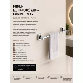 Premium wall-mounted towel rail – chrome-plated, 40 cm