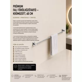Premium wall-mounted towel rail – chrome-plated, 60 cm