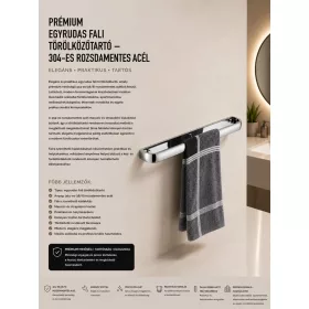   Premium single-bar wall-mounted towel rail – 304 stainless steel (K10-790-01)