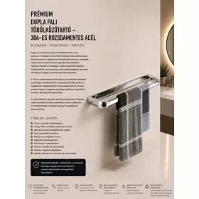   Premium double wall-mounted towel rail – 304 stainless steel