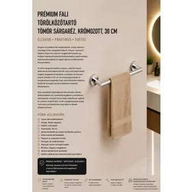   Premium wall-mounted towel rail – solid brass, chrome-plated, 30 cm