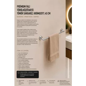   Premium wall-mounted towel rail – solid brass, chrome-plated, 45 cm
