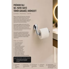   Premium wall-mounted toilet roll holder – solid brass, chrome-plated