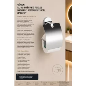  Premium wall-mounted toilet roll holder with cover – brass and stainless steel, chrome-plated