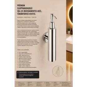   Premium soap dispenser – 304 stainless steel, mirror-polished finish