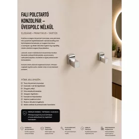 pair of wall shelf brackets – without glass shelf