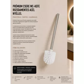 Premium replacement toilet brush with stainless-steel handle