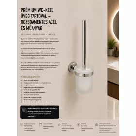   Premium toilet brush with glass holder – stainless steel and plastic