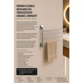   Premium four-arm swivel wall-mounted towel rail – brass, chrome-plated