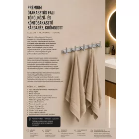   Premium with five hooks wall towel and robe hook – brass, chrome-plated