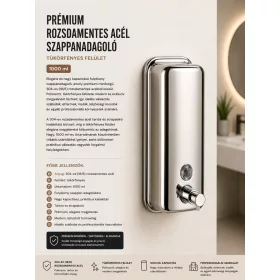   Premium stainless steel soap dispenser – mirror-polished, 1000 ml