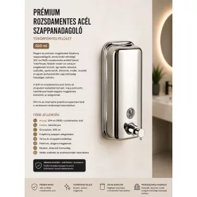   Premium stainless steel soap dispenser – mirror-polished, 500 ml