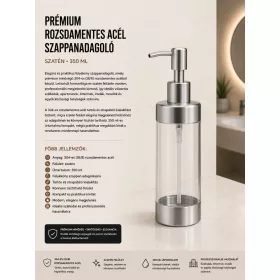 Premium stainless steel soap dispenser – satin, 350 ml