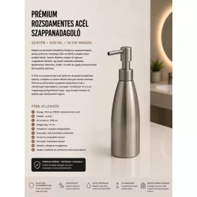 Premium stainless steel soap dispenser – satin, 500 ml