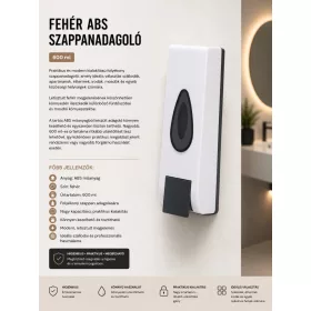 white ABS soap dispenser – 600 ml
