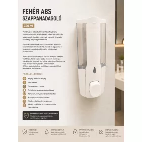 white ABS soap dispenser – 320 ml