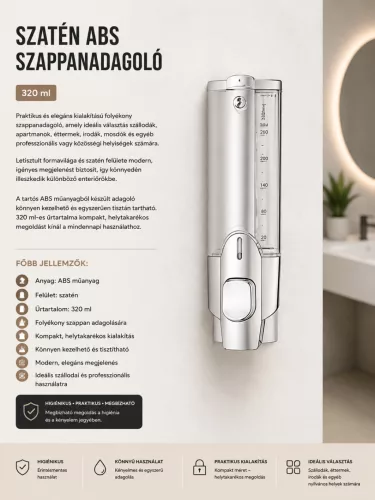 satin ABS soap dispenser – 320 ml