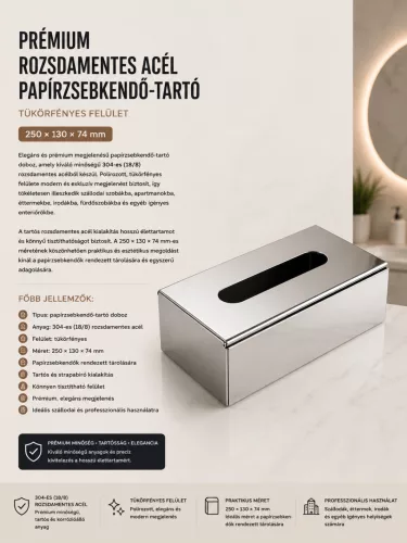 Premium stainless steel tissue holder – mirror-polished finish