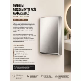   Premium stainless steel paper dispenser – satin/matt finish