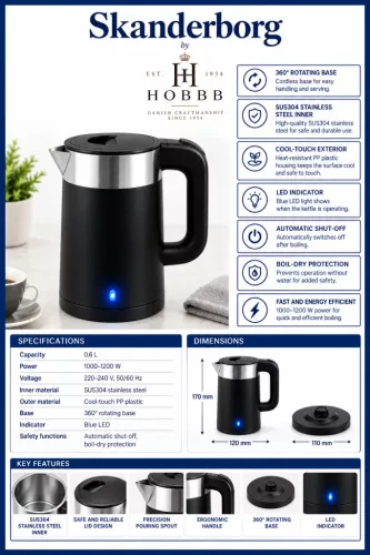 HOBBB Skanderborg kettle, 0.6 l