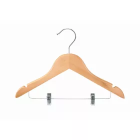 Children's wooden coat hanger with trouser presser
