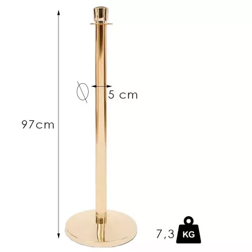 Gold rope barrier post, 7.3kg (KOAC)