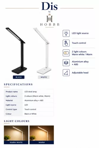 HOBBB Dis table lamp, black