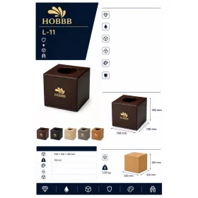 HOBBB Troense leather-effect tissue box holder