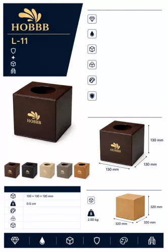 HOBBB Troense leather-effect tissue box holder