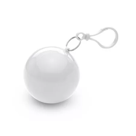 Rain poncho in ball case, white – price includes logo printing