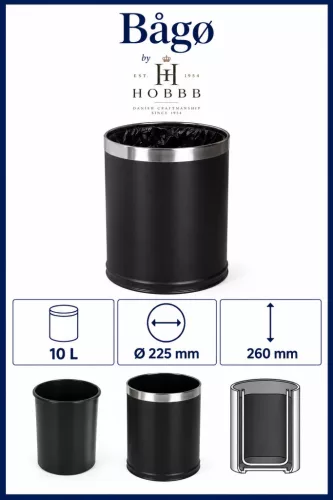 HOBBB Bågø guest room waste bin, 10 l