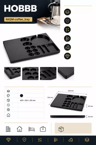 HOBBB Rudkøbing melamine guest tray, black