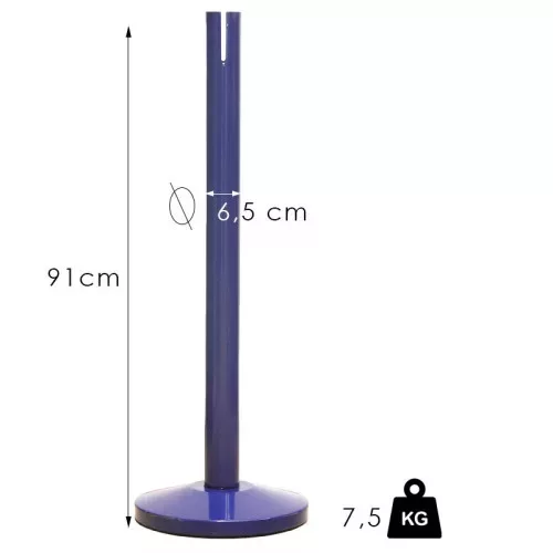 Standard retractable Belt barrier, 2.4m, without belt (NO-blue)