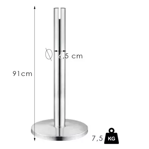 Standard chrome retractable belt barrier, 2.4m, without belt (NOK)