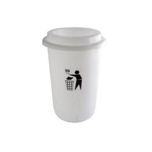 Plafor ECO round, cylinder trash can 50L white
