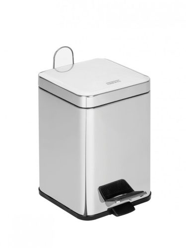 Mediclinics cube, stainless steel pedal bin 12L - glossy