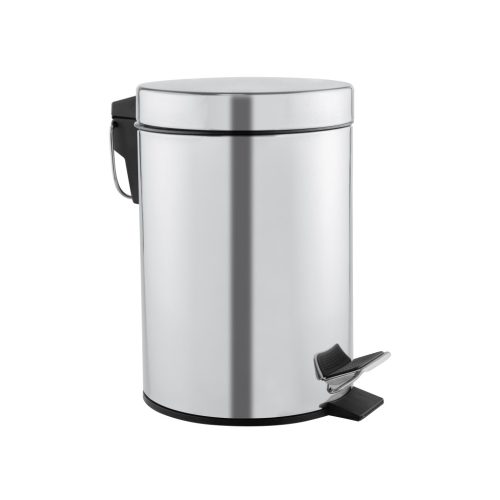 Mediclinics round pedal steel dustbin 5L - shiny