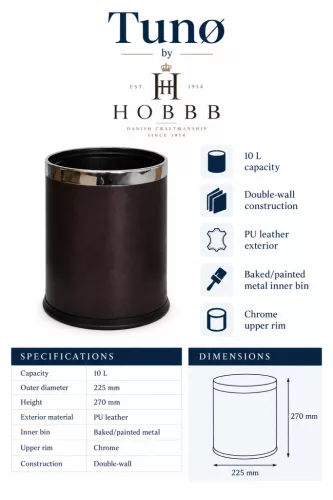 HOBBB Tunø guest room waste bin, 10 l