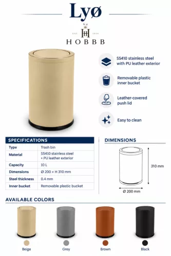 HOBBB Lyø guest room waste bin, 10 l