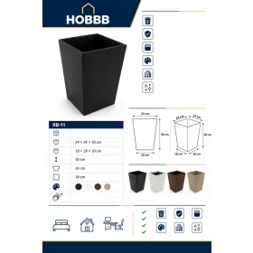 HOBBB Omø guest room waste bin, black